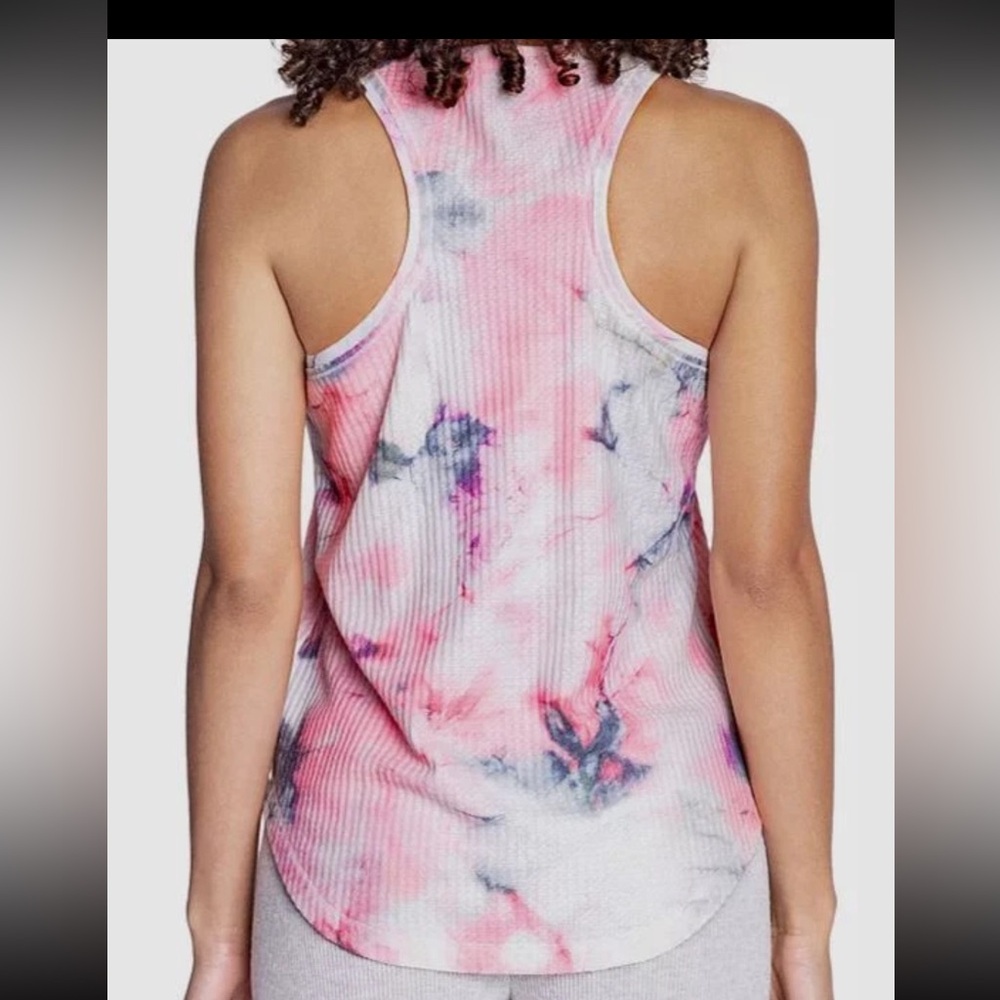 PJ Salvage New Pink Tie-Dye Waffle Knit Tank & Short Sleep Set - Picture 4 of 6